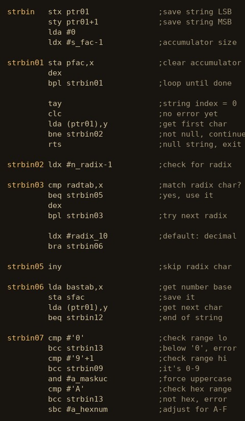 Assembly language source code
